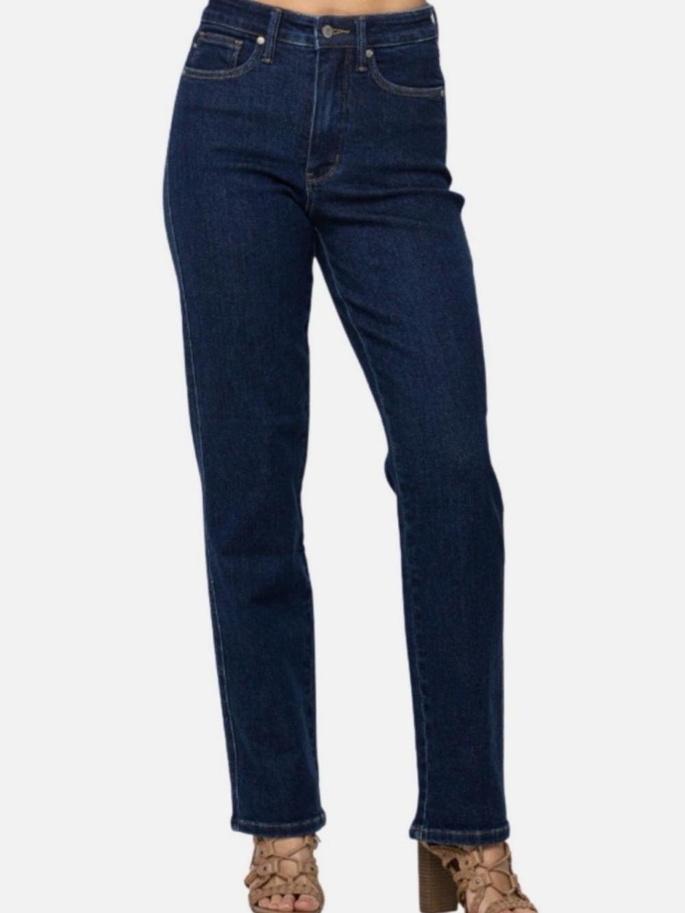 Judy Blue Straight Leg Jeans Size 15/32 Dark Wash Stretch Denim